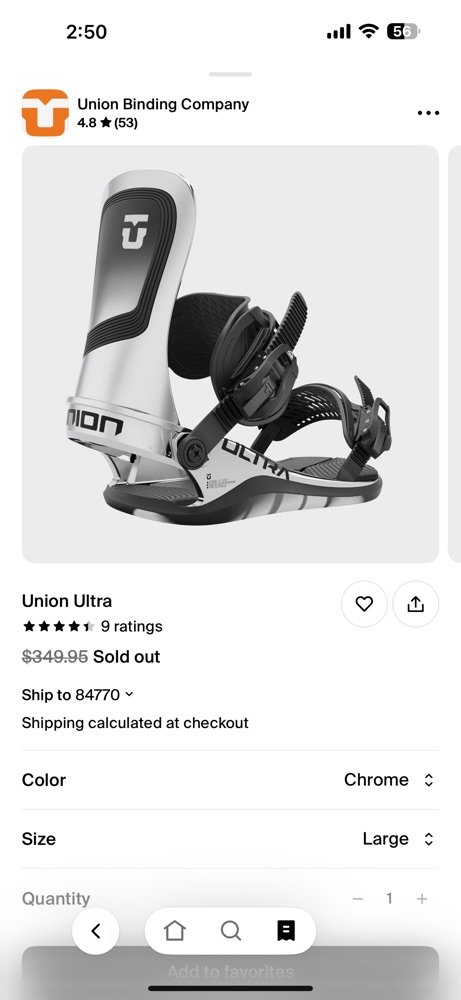 UNION ULTRA CHROME 2025 - Snowboard Bindings | SENDY